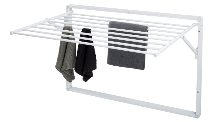 Torkstativ Väggmonterat Vit 7 m Kay